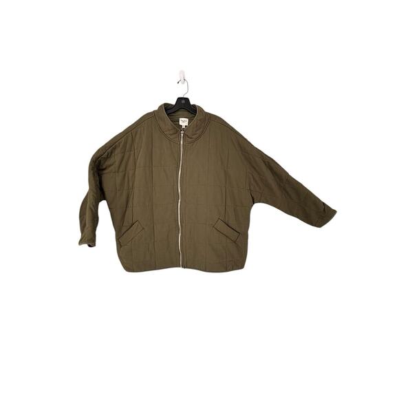 Hayden Los Angeles Quilted Oversize Jacket Coat Plus Size 1X Green Dolman Sleeve - Picture 3 of 11